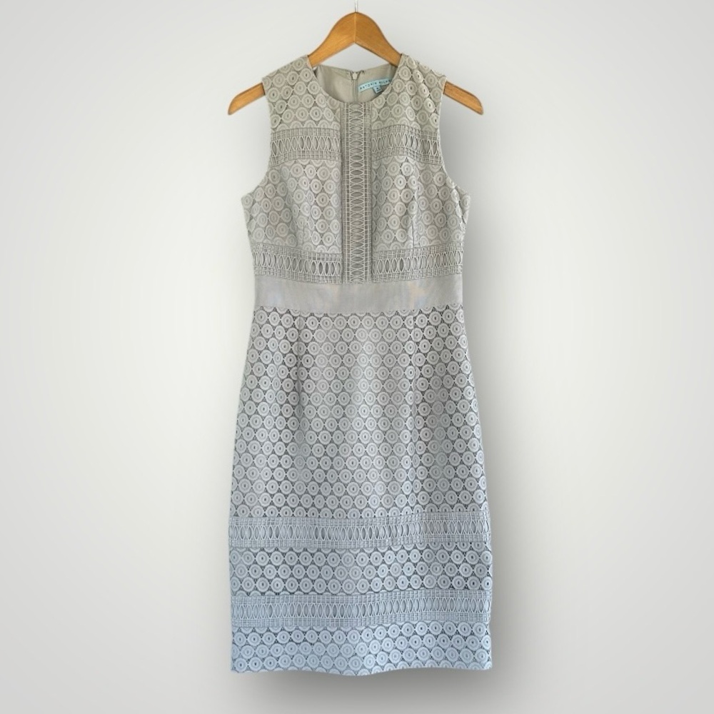 ANTONIO MELANI Cream Lace Sheath Dress